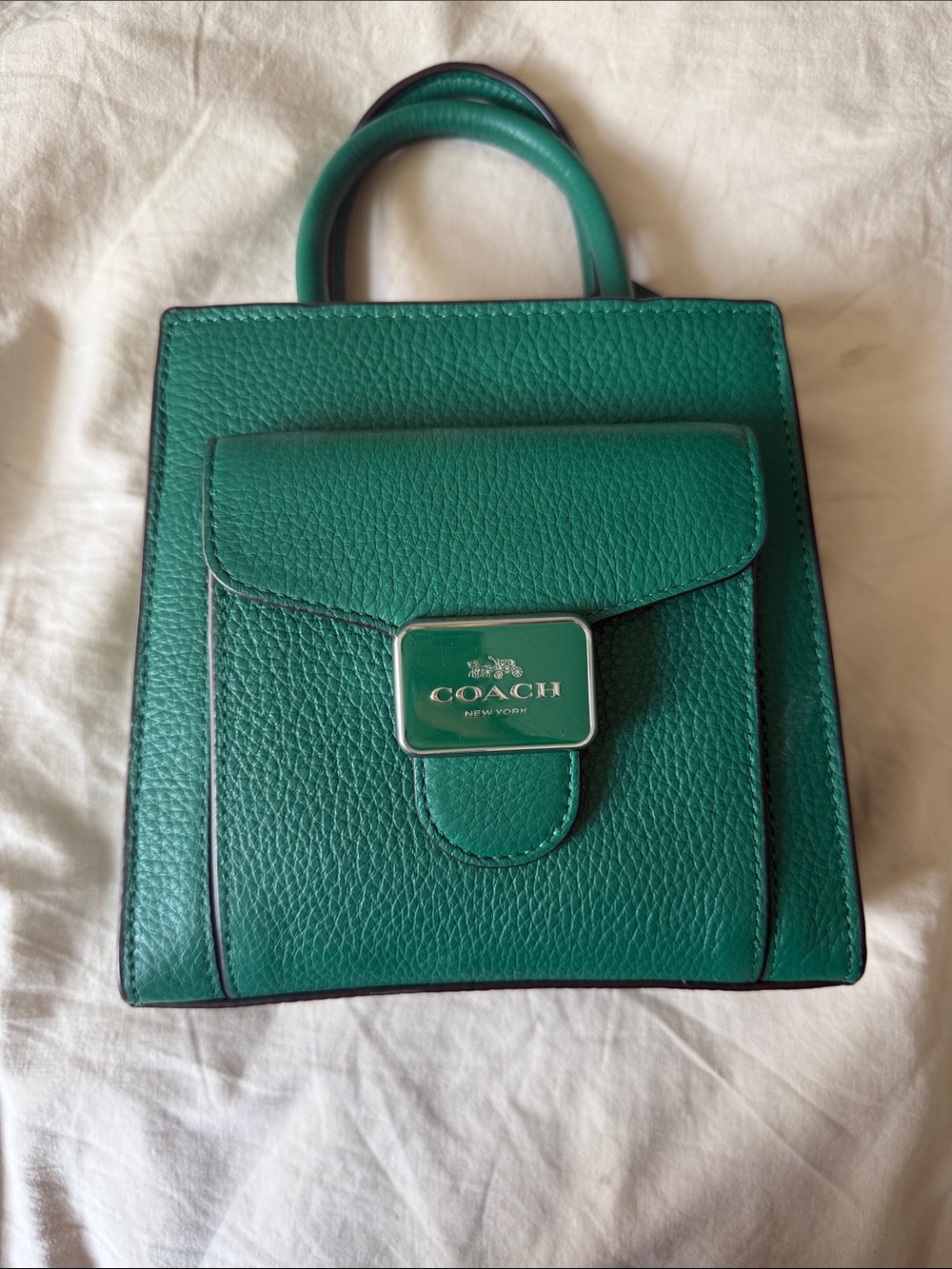 Mini green Coach bag
